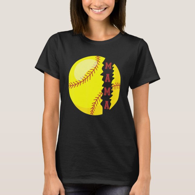 Softball Mama Sport Day Mother Day T-Shirt (Vorderseite)