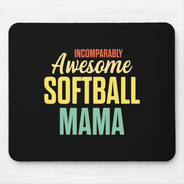Softball-Mama Stolz Mutter Teamplayer  Mousepad (Vorne)