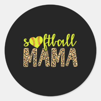 Softball-Mama Süßer Gepard Muttertags-Sport  Runder Aufkleber