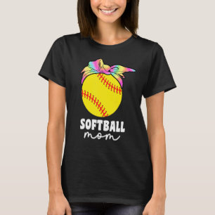 Softball-Mama-Tie-Dye für Frauen Catcher Pitcher P T-Shirt