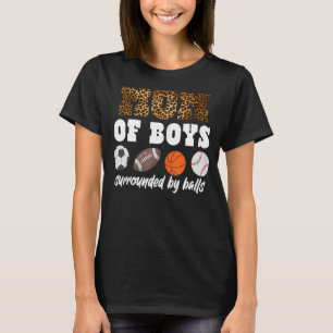 Softball-Mama von Boys, umgeben von Ballen, Leopar T-Shirt