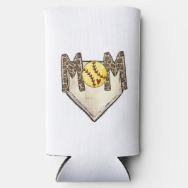 Softball Mama Zuhause Plate Jersey Nummer Leopard Selters Dosenkühler