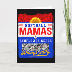 Softball-Mamas und Sonnenblumenkerne immer salzige Karte