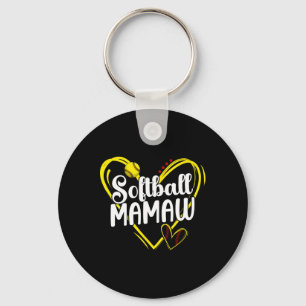 Softball Mamaw Herz Mamaw eines Softballspielers M Schlüsselanhänger