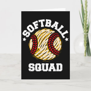 Softball-Mannschaft Bedrängte Vintage Lustige Soft Karte