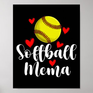 Softball-Mema eines Softball-Spielers Mema Poster