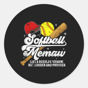 Softball Memaw Definition Memaw eines Softball-Spi Runder Aufkleber