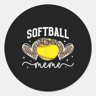 Softball Meme Heart Grandma Meme Of A Softball Pla Runder Aufkleber
