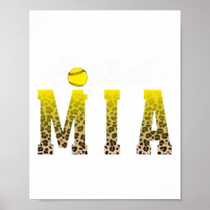 Softball Mia Leopard Oma Mia von einem Softball Pl Poster