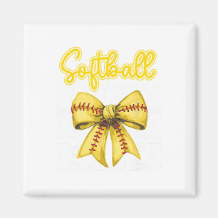 Softball Mimi Coquette Schleife Sport Oma Nana Mot Magnet