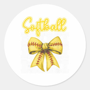 Softball Mimi Coquette Schleife Sport Oma Nana Mot Runder Aufkleber