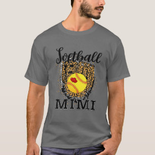 Softball Mimi Leopard Game Day Geschenk Mutter Spo T-Shirt