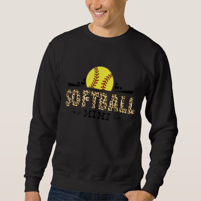 Softball Mimi Leopard Muster Motheru2019s Day Sweatshirt (Vorderseite)