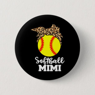 Softball Mimi Lustiger Leopard Mimi Button
