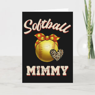 Softball Mimmy Leopard Herz Fans Muttertagsgeschen Karte