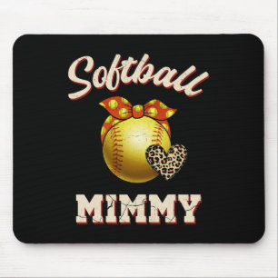 Softball Mimmy Leopard Herz Fans Muttertagsgeschen Mousepad
