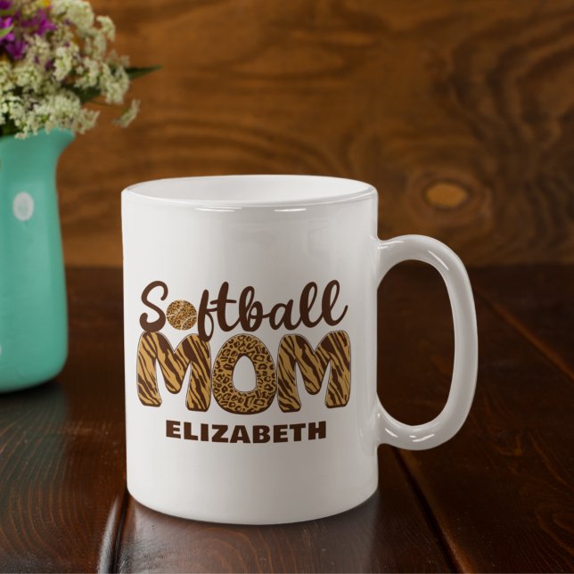 "Softball Mom" Cute Mother's Day Gift Kaffeetasse (Von Creator hochgeladen)