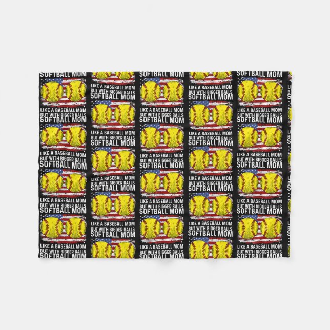 Softball Mom Like A Baseball Mom But With Bigger Fleecedecke (Vorderseite (Horizontal))