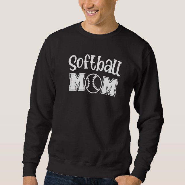 Softball Mom w Yellow Softball Premium Sweatshirt (Vorderseite)