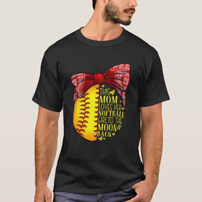 Softball-Mutter Frauen Pitcher Catcher Mädchen 6 T-Shirt (Vorderseite)