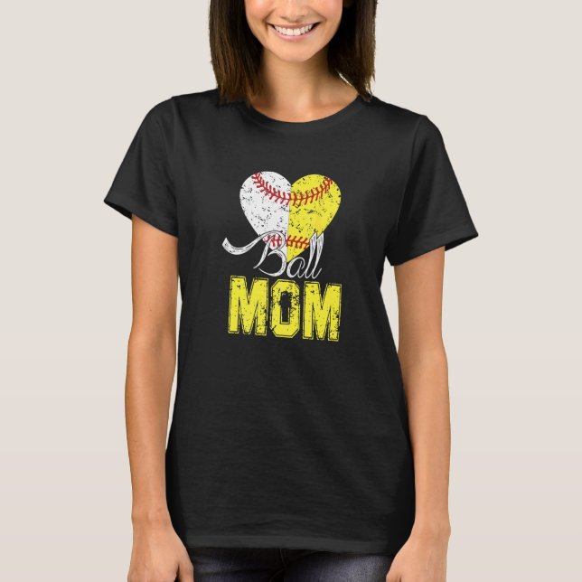 Softball-Mutter Für Frauen Pitcher Catcher Muttert T-Shirt (Vorderseite)