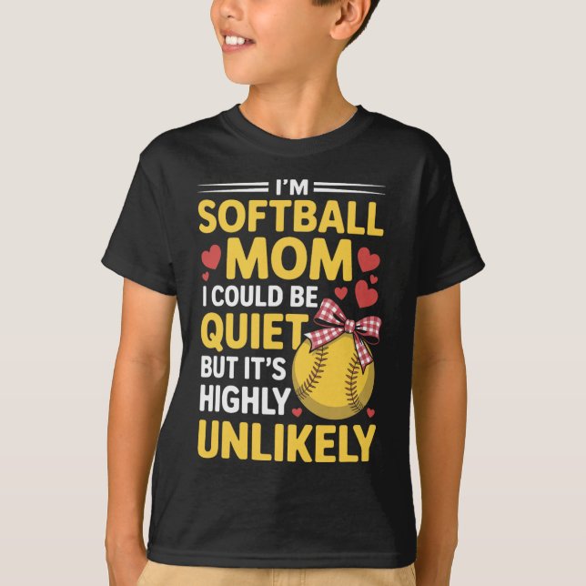 Softball-Mutter könnte still sein, Baseball-Sportl T-Shirt (Vorderseite)
