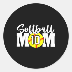 Softball-Mutter Nummer #10 Runder Aufkleber