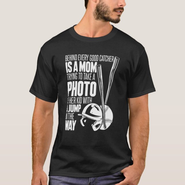 Softball-Mutter Werfer Fänger Schlagmann Softball T-Shirt (Vorderseite)