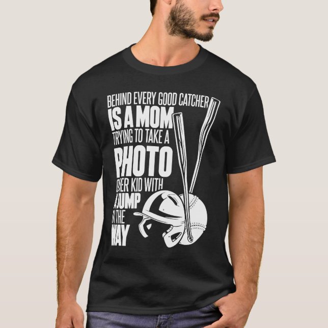 Softball-Mutter Werfer Fänger  Schlagmann Softball T-Shirt (Vorderseite)