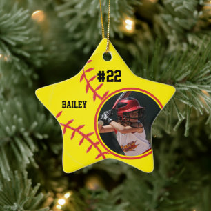 Softball Name Trikot Nummer Foto Andenken Keramik Ornament