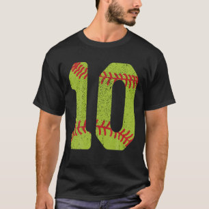 Softball Nummer 10 Zehn 10. Geburtstag Softball-Sp T-Shirt