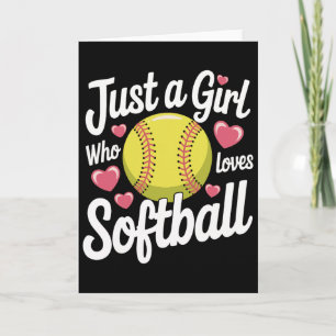 Softball Nur ein Mädchen das Softball liebt Karte