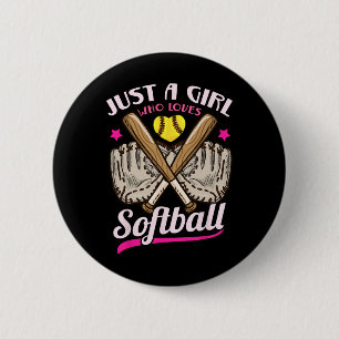 Softball Nur Ein Mädchen Das Softball Liebt Softba Button