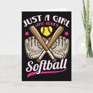 Softball Nur Ein Mädchen Das Softball Liebt Softba Karte