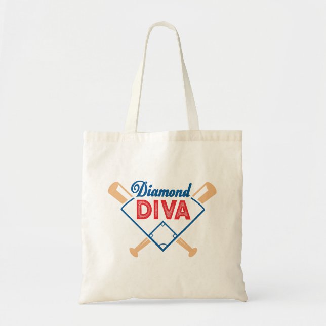 Softball oder Baseball Lover Tote Bag Tragetasche (Vorne)