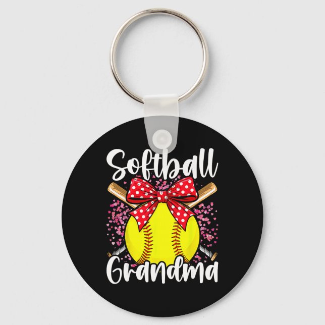 Softball-Oma _2  Schlüsselanhänger (Vorderseite)