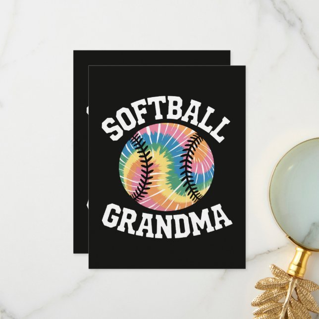 Softball-Oma Dankeskarte (Vorderseite/Rückseite Beispiel)
