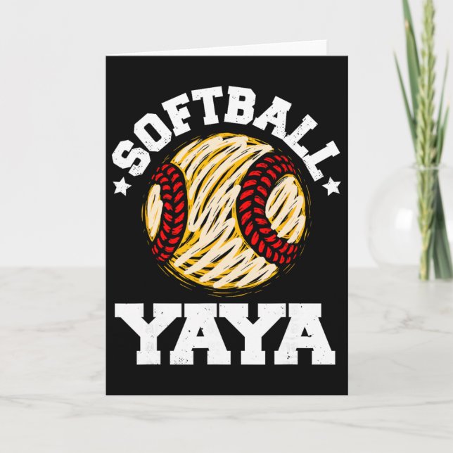 Softball Oma Distressed Vintage Lustig Großmutter  Karte (Vorderseite)