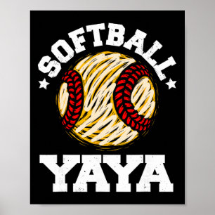 Softball Oma Distressed Vintage Lustig Großmutter Poster