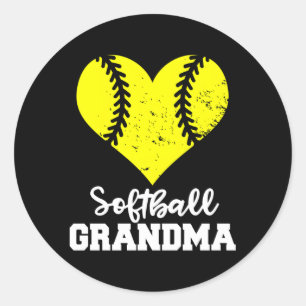 Softball Oma He Softball Runder Aufkleber