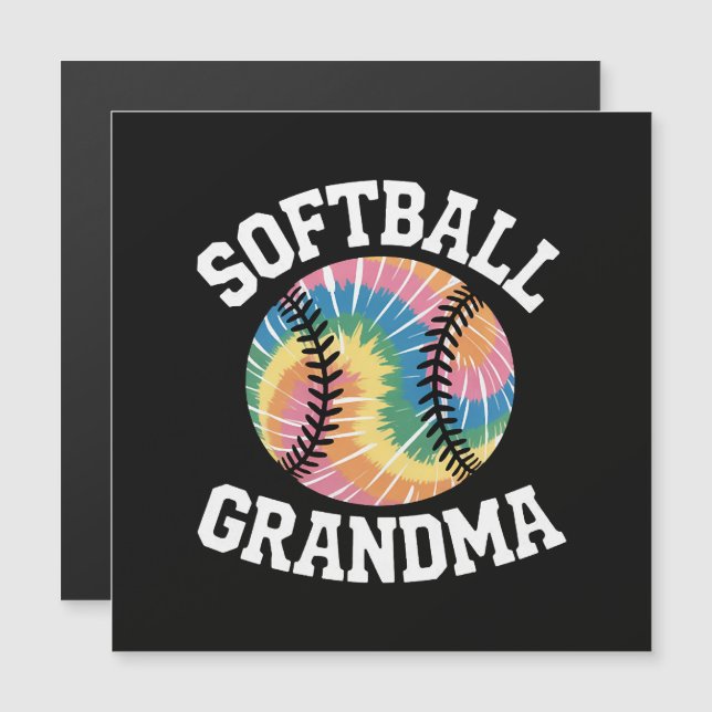 Softball-Oma Magnetkarte (Vorne/Hinten)