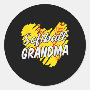 Softball-Oma, Softball-Designs für Frauen Groß Runder Aufkleber