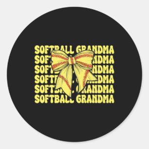 Softball Oma Softball Nana Kokett Bogen Runder Aufkleber