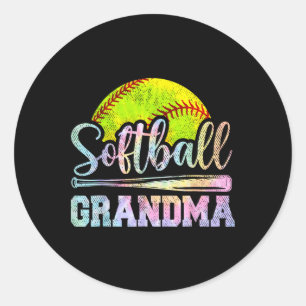 Softball-Oma Softball-Spielerin Spiel-Tag Mutter T Runder Aufkleber