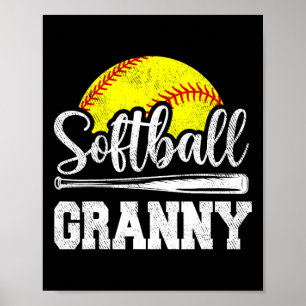 Softball-Oma Softball-Spielerin Spieltag Muttertag Poster