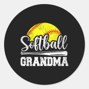 Softball-Oma Softball-Spielerin Spieltags-Geschenk Runder Aufkleber