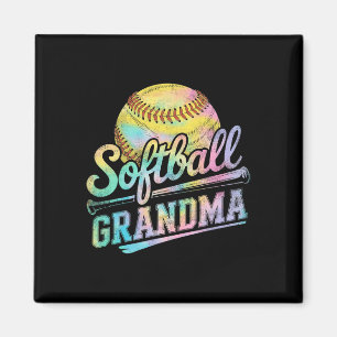 Softball-Oma Tie Dye Softball-Fans Muttertags-Mama Magnet