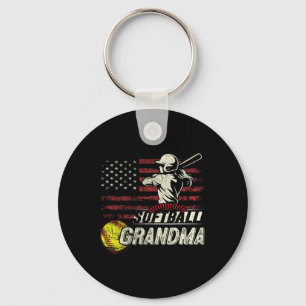 Softball-Oma-US-Flag-Geschenke für patriotische Mu Schlüsselanhänger