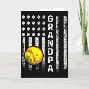 Softball-Opa Amerikanische Flagge Vatertag 4. Juli Karte