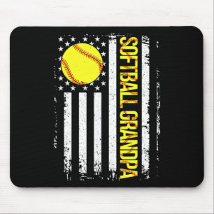 Softball-Opa Amerikanische Flagge Vintage Ic Spiel Mousepad